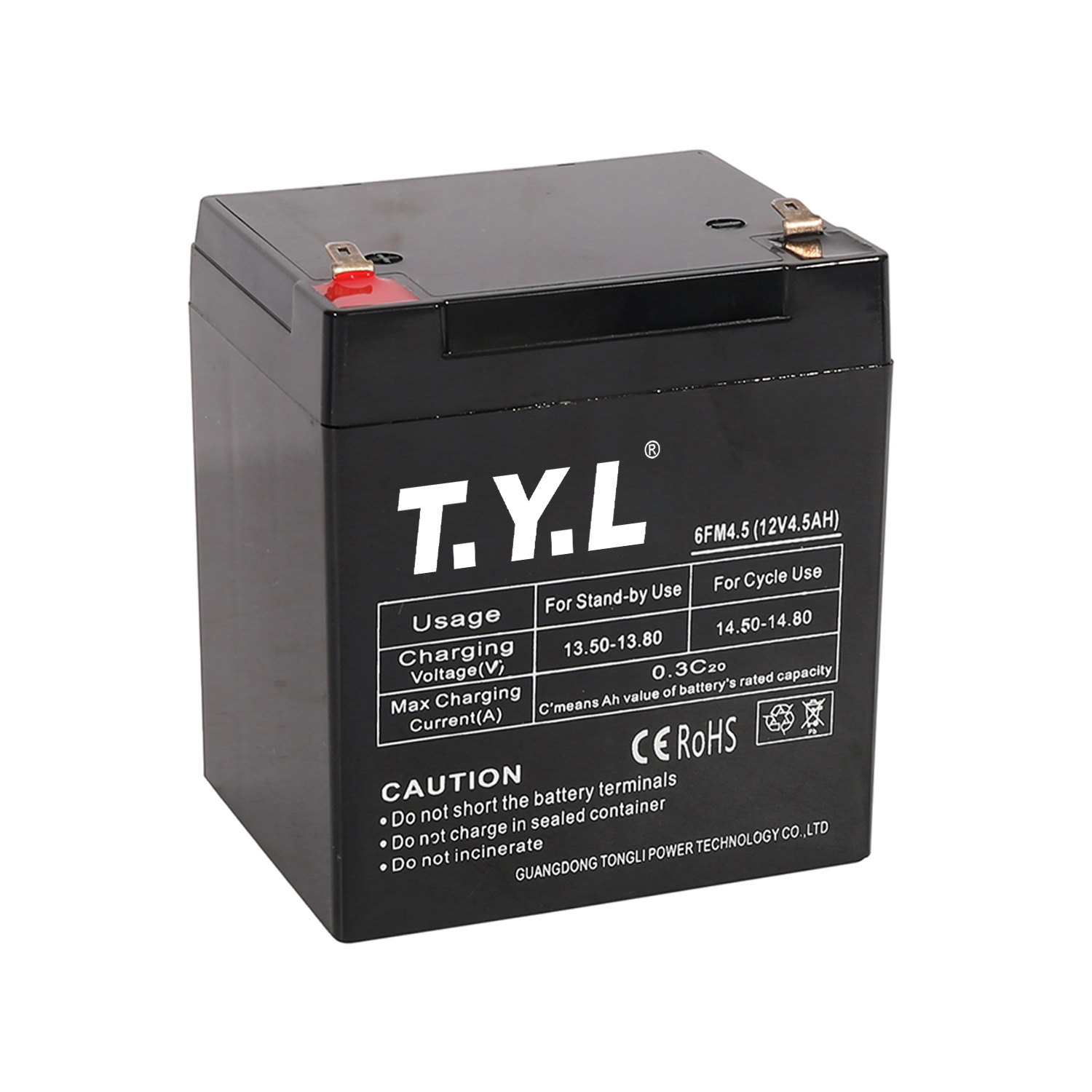 Batterie de stockage chimique rectangulaire 12V4AH 
